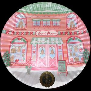 New! Pink Christmas bake shop serving tray plate platter 15" tiktok viral